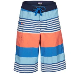 Patagonia BOYS' WAVEFARER BOARDSHORTS Kinder Badehose FITZ STRIPE: COHO CORAL