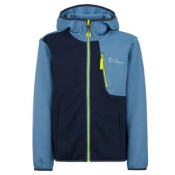 Jack Wolfskin ACTAMIC GRID MIDLAYER K Kinder Fleecejacke ELEMENTAL BLUE