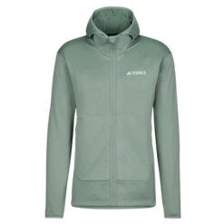 Adidas TERREX XPERIOR LIGHT FLEECE HOODED JACKET Herren Fleecejacke SILVER GREEN